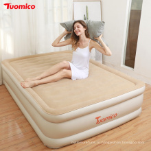 Лучшая надувная двуспальная надувная кровать с матрасом со встроенным насосом Роскошная приподнятая надувная кровать
